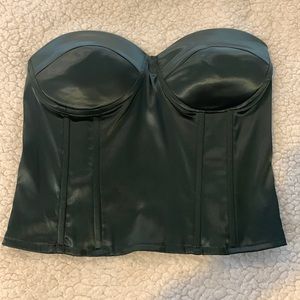 Hunter green satin sleeveless top